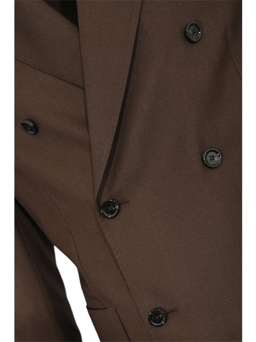 Abito doppiopetto Roma in lana e seta Marrone LARDINI | AA6303E CN65406450